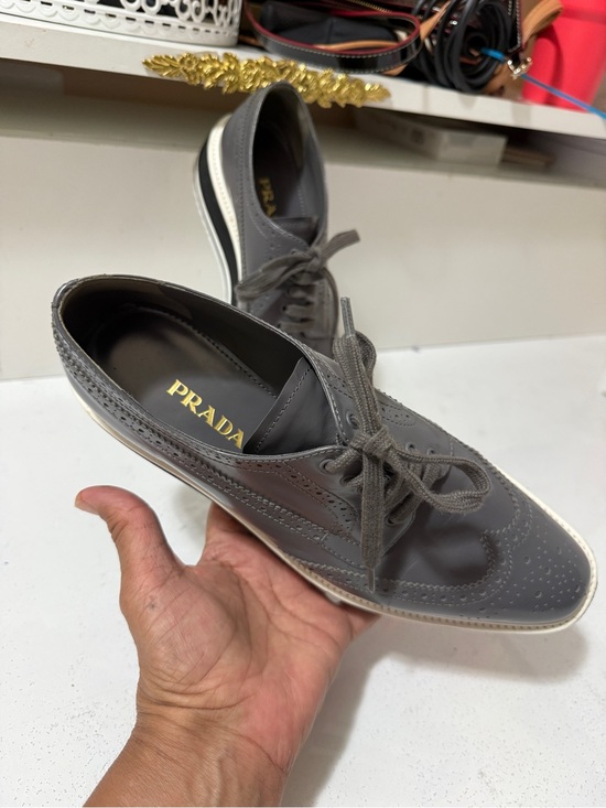 Shoes - Prada Wingtip Brogue Oxford Platform
Black Patent Leather Shoes Size 401/2